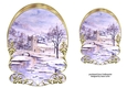 Unembellished Arched Winter Scene Toppers 4 ( 8x8 6x6 A5 A6 )