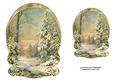 Unembellished Arched Winter Scene Toppers 7 ( 8x8 6x6 A5 A6 )