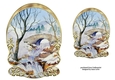 Unembellished Arched Winter Scene Toppers 8 ( 8x8 6x6 A5 A6 )