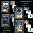 Vintage Christmas In Blue Bumper Kit