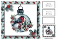 Christmas Bird Watercolour Bauble 8x8
