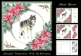 Beautiful Watercolour Wolf At Christmas