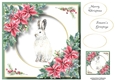 Beautiful Watercolour Snowy Hare At Christmas 8x8