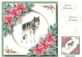 Beautiful Watercolour Wolf At Christmas 8x8