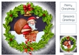 Holly Wreath - Santas Stuck In The Chimney 8x8