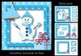 Christmas Snowman In Blue