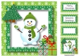 Christmas Snowman In Green 8x8