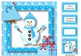 Christmas Snowman In Blue 8x8