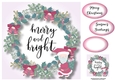 Christmas Wreath & Santa 8x8
