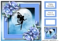 Beautiful Fairy Silhouette & Blue Roses 8x8