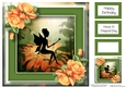 Beautiful Fairy Silhouette & Orange Roses 8x8