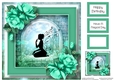 Beautiful Fairy Silhouette & Teal Roses 8x8