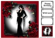 Gothic Red Rose Beauty 8x8