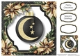 Christmas Crescent Moon - Stars 8x8