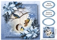 Snow Frame Christmas - Winter Birds 8x8