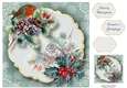 Gold Foil Transparent Christmas - Robin 8x8