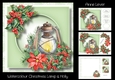 Watercolour Christmas Lamp & Holly