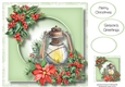 Watercolour Christmas Lamp & Holly 8x8