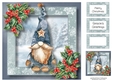 Christmas Gnome & Holly 1 8x8