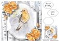 Watercolour Winter Bird Birthday 1 8x8