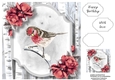 Watercolour Winter Bird Birthday 4 8x8
