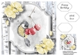 Watercolour Winter Bird Birthday 3 8x8