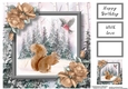 Watercolour Winter Woodland Birthday 3 8x8