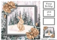 Watercolour Winter Woodland Birthday 2 8x8