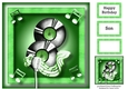 Music Lover Vintage - Microphone & Vinyl Green 8x8