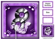 Music Lover Vintage - Microphone & Vinyl Purple 8x8
