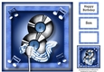 Music Lover Vintage - Microphone & Vinyl Blue 8x8