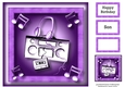 Music Lover Retro - Boombox & Cassette Purple 8x8