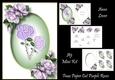Faux Paper Cut Purple Roses