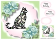 Stained Glass Cat 3 8x8