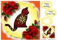 Stained Glass Cat 2 8x8