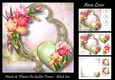 Hearts & Flowers On Golden Frame - Blush Iris