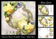 Hearts & Flowers On Golden Frame - Yellow Roses