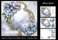 Hearts & Flowers On Golden Frame - Porcelain Roses