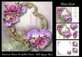 Hearts & Flowers On Golden Frame - Belle Epoque Roses