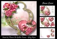 Hearts & Flowers On Golden Frame - Glory Roses