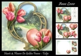 Hearts & Flowers On Golden Frame - Tulips