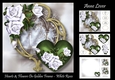 Hearts & Flowers On Golden Frame - White Roses