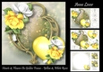 Hearts & Flowers On Golden Frame - Yellow & White Roses