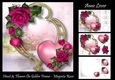 Hearts & Flowers On Golden Frame - Magenta Roses