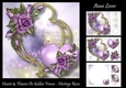 Hearts & Flowers On Golden Frame - Heritage Roses