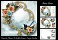 Hearts & Flowers On Golden Frame - Magic Garden