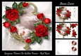 Gorgeous Flowers On Golden Frame - Red Roses
