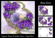 Gorgeous Flowers On Golden Frame - Purple Roses