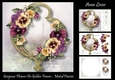 Gorgeous Flowers On Golden Frame - Muted Pansies