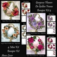 Gorgeous Flowers On Golden Frame Bumper kit 4